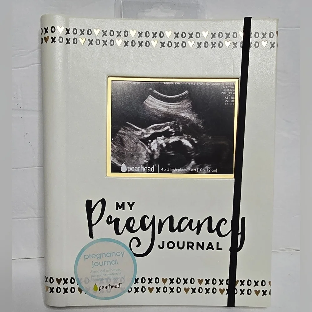 MY PREGNANCY JOURNAL : Pearhead Photos Pockets Memory Pages w Soft Leather Cover